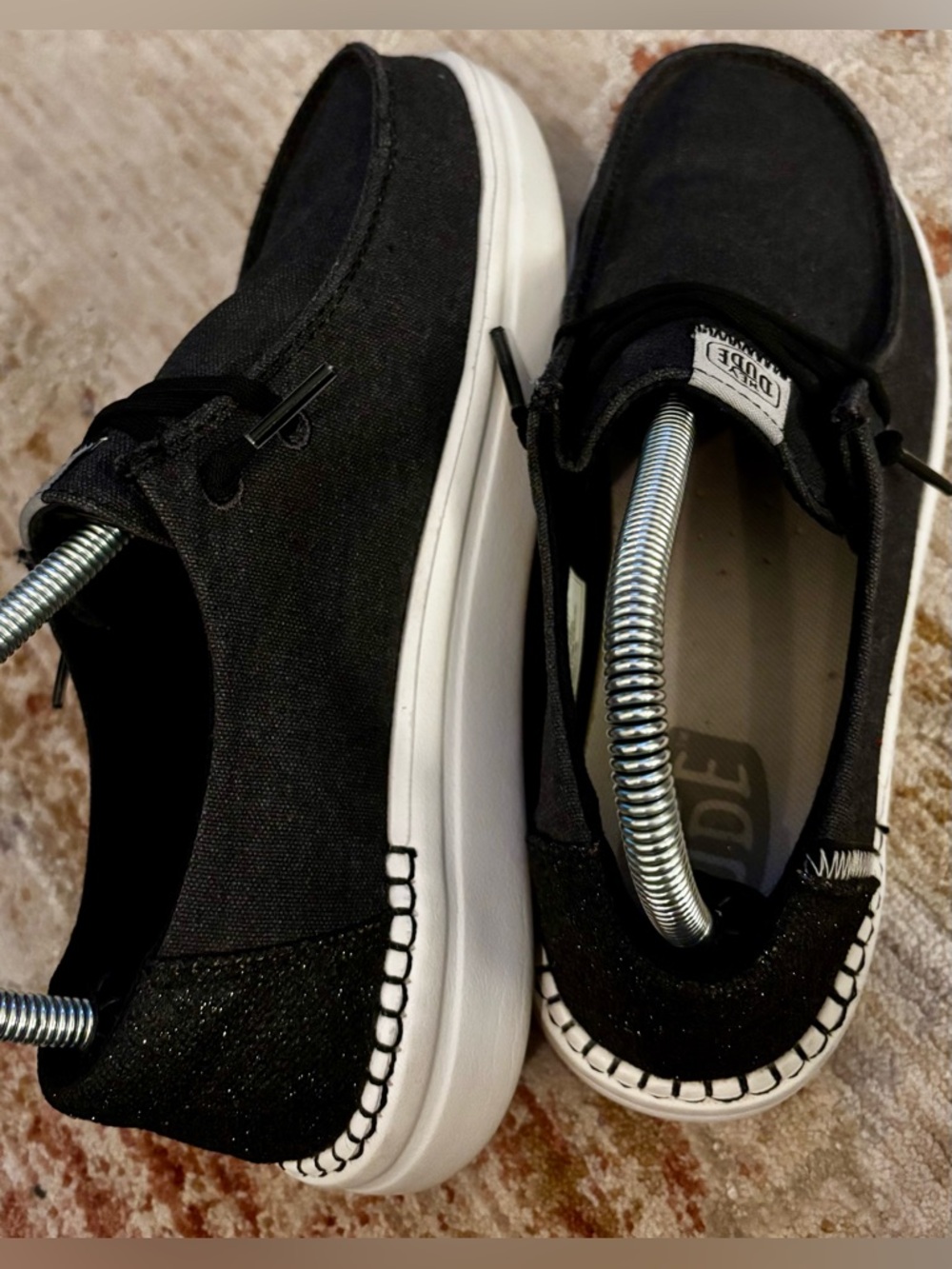 Hey Dude Black Sparkle Wendy Rise Slip On Shoes - Picture 5 of 7